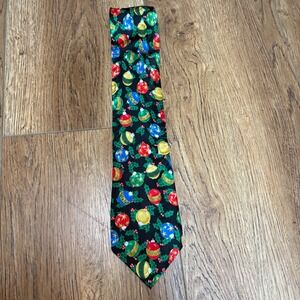 Christmas Ornament 100% Silk Tie Black Holiday Festive Hand Made Korea addiction